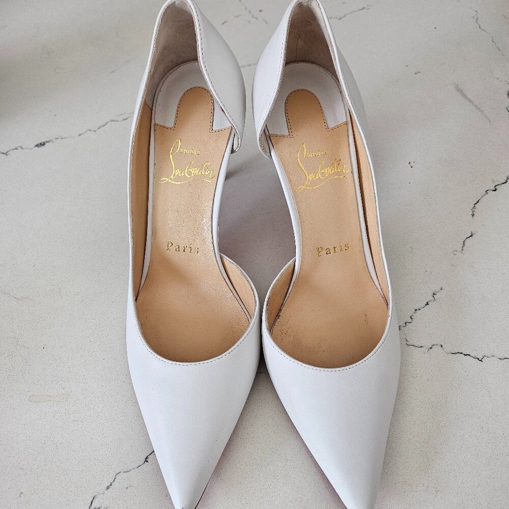 Louboutin Iriza 85 White Pump